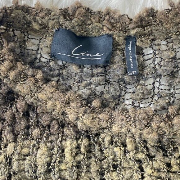 Line Women's Ombré Blue Loose Knit Long Sleeve Crew Neck Long Sweater S/C46 - Picture 5 of 6